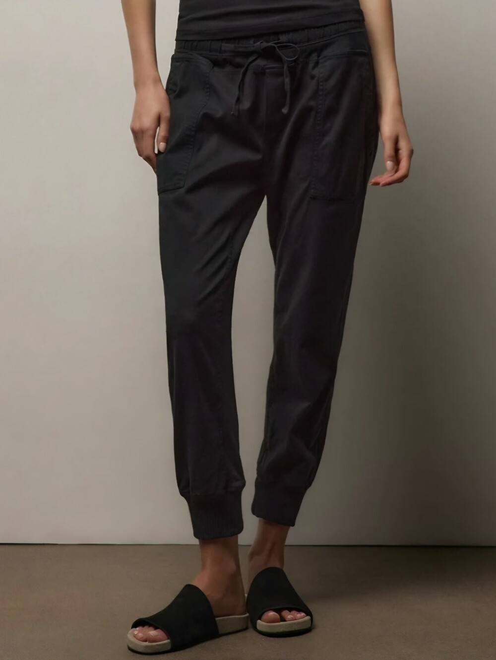 James Perse Mixed Media Jersey Pants Black